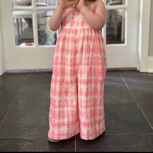 Janie & Jack Pink Tie-Dye Kids Jumpsuit